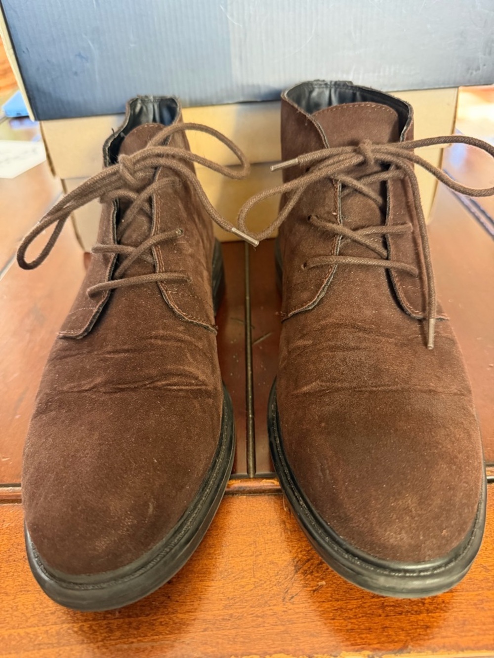 Alfani Men's Brown Suede Chukka Boots - Lace-Up Casual Ankle Boots